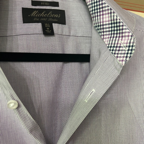 Michaelson's London Filled L/S Button Down Collar Pinstripe Shirt - Picture 3 of 4